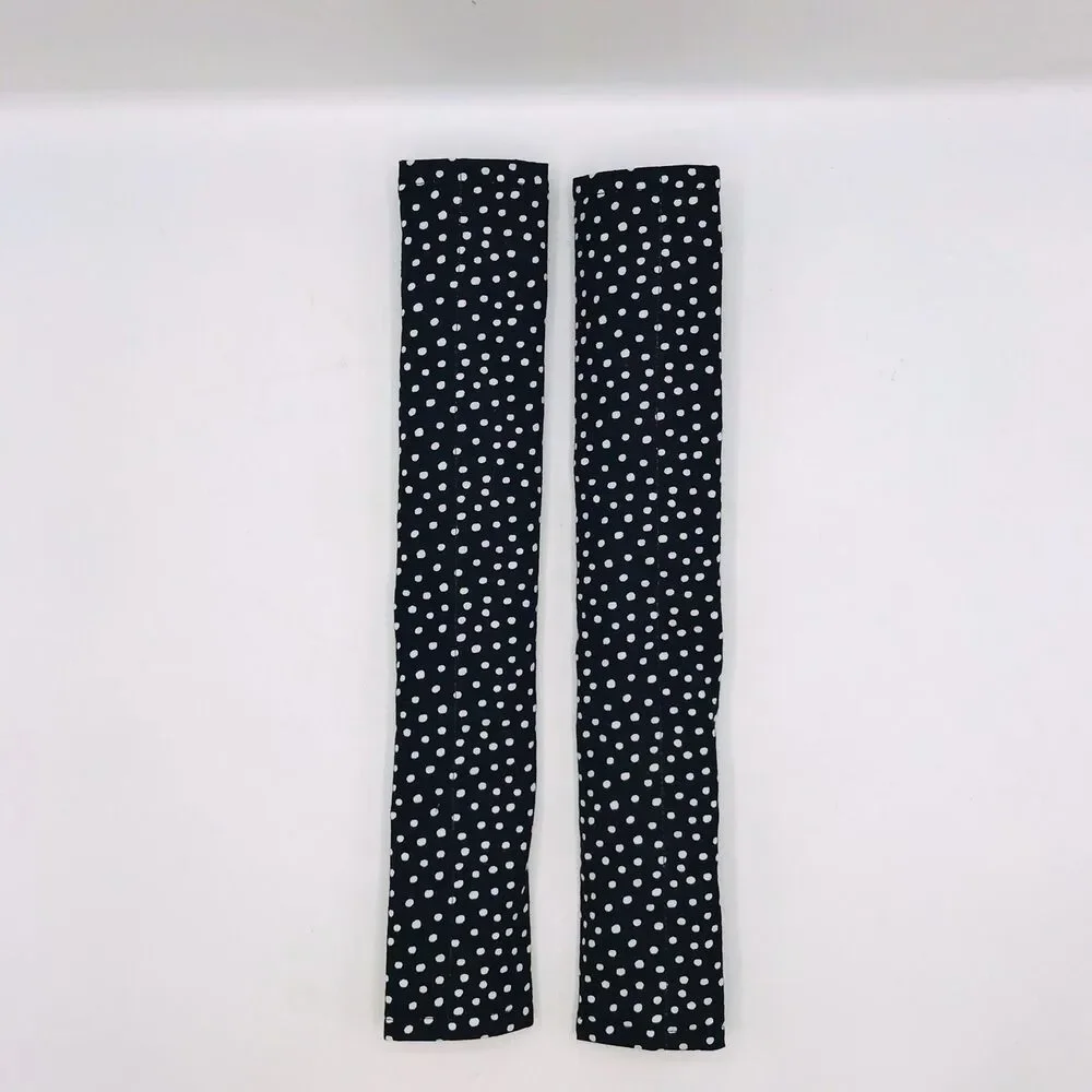 Refrigerator Door Handle Covers, Reversible! Black Daisy and Dots Kitchen 14x5